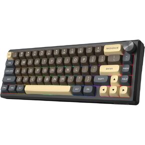 Redragon K727 60% Wireless Mechanical Gaming Keyboard, Full Aluminum Shell, Bluetooth/2.4GHz/USB-C, Hot Swappable Pre-lubed Linear Switches, Gasket Structure, Creamy Sound, Metal Knob, RGB Light