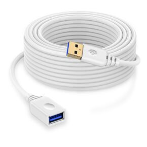 10ft USB إلى امتداد USB سلك أبيض من النوع A لكتابة كابل موسع إلى امتدادات USBA سلك الطاقة نوعًا من الذكور إلى الكبل الإناث سلك نقل البيانات السريع لـ HP Printer WebCam Flash Drive Hard