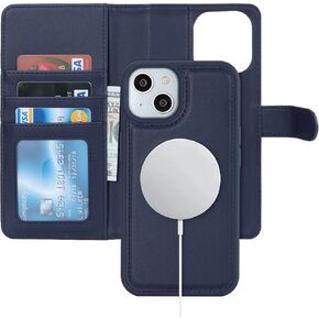 Ｈａｖａｙａ for iPhone 11 Pro Max Case Wallet Magsafe Compatible 2 in 1 Detachable with Card Holder Pu Leather Flip Folio Credit Card Slots Stand Magnetic Shockproof Phone Cover (6.5")-Blue