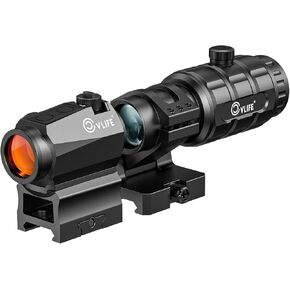 CVLIFE JackalHowl Red Dot Sight & 3X Magnifier Combo Set, 2 MOA Motion Awake Red Dot Optics and Flip-to-Side Magnifier Kit, Absolute Co-Witness Mount