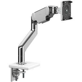 Humanscale M10 Adjustable Heavy Duty Monitor Arm with Angled/Dynamic Links - Two Piece Clamp Mount - Polished Aluminum M10CMWBTB