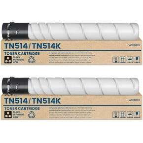 TN-514K TN514K Black Toner Cartridge 2-Pack A9E8130 Replacement for Konica Minolta TN514 TN-514 Toner Cartridge Works with Bizhub C458 C558 C658 Printer Ink