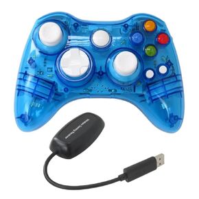 Wireless Controller Fit for Xbox 360 Double Motor Vibration Wireless Gamepad Gaming Joypad Blue