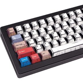 PBT Keycaps, 150 Keys Anime-Inspired Custom Keycap Set, Cherry Profile Dye Sub Keycaps for 60% 65% 75% 100% Mechanical Keyboard, Compatible with Cherry MX Switches