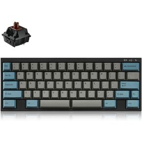 Leopold FC630MBT Blue/Grey 60% Bluetooth Mechanical Keyboard (Cherry MX2A Silent Red)