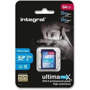 128GB 2-Pack UHS-II SD CARD V60 حتى 300 ميجابايت اقرأ و 100 ميجابايت سرعة كتابة 1733x بطاقة ذاكرة عالية السرعة الاحترافية