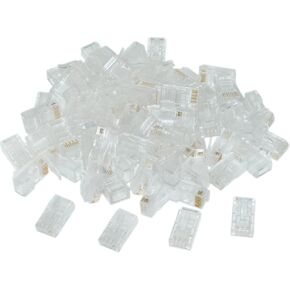 CableWholesale CNE16127 RJ45 CAT-5 E Crimp Connector Solid (31D0-510HD),Clear