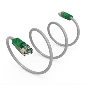 5Ft Cat.5e Crossover Cable Gray Wire/Green Boot