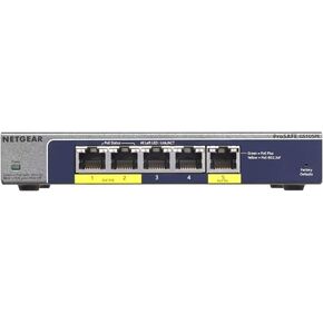 Netgear GS105PE-100NAS 5-PORT PROSAFE PLUS GIGABIT SWITCH POWERED BY POE AND CAN ALSO PROVIDE POE POWER
