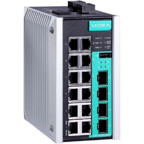 MOXA EDS-G516E-4GSFP-T Managed Full Gigabit Ethernet Switch with 12 10/100/1000BaseT(X) Ports, and 4 100/1000Base SFP Slots, -40°C to 75°C Operating Temperature