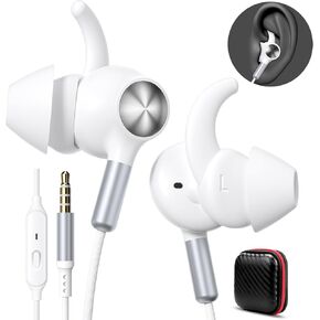 APETOO Wired Ear Buds Sports in-Ear Headphones with Anti Fall/Hurt Wingtips, Hands-Free Call, Pure Stereo & Deep Bass, Sweatproof & Comfortable, Cord Aux 3.5mm Headset for Small Ears/Workout/Women/Kid