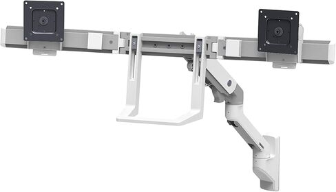 Ergotron – HX Dual Monitor Arm, VESA Wall Mount – for 2 Monitors Up to 32 Inches, 5 to 17.5 lbs Each – White in Saudi Arabia