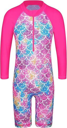 TFJH E 1PCS Long Sleeve Girls Bathing Suits Rashguard Swimsuits UV 50+ Beachwear 469 Daisy Navy Long 128/134 in Saudi Arabia