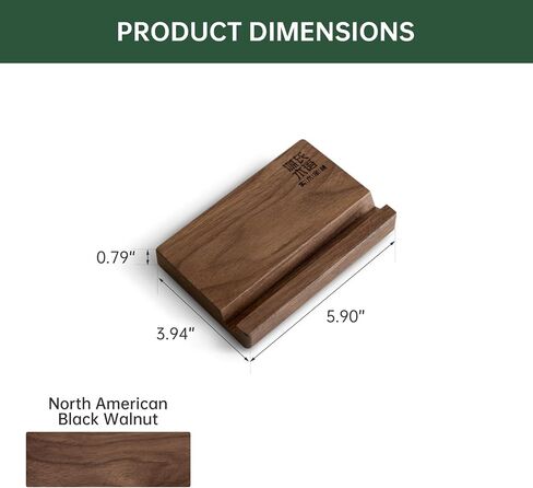 Wood Phone Stand Solid Wood Tablet Stand– Universal Desk Holder for iPhone, Android, iPad Sturdy & Eco-Friendly (Black Walnut) in Saudi Arabia