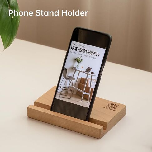 Wood Phone Stand Solid Wood Tablet Stand– Universal Desk Holder for iPhone, Android, iPad Sturdy & Eco-Friendly (Black Walnut) in Saudi Arabia