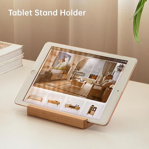 Wood Phone Stand Solid Wood Tablet Stand– Universal Desk Holder for iPhone, Android, iPad Sturdy & Eco-Friendly (Black Walnut) in Saudi Arabia