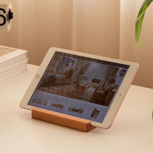 Wood Phone Stand Solid Wood Tablet Stand– Universal Desk Holder for iPhone, Android, iPad Sturdy & Eco-Friendly (Black Walnut) in Saudi Arabia