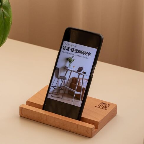 Wood Phone Stand Solid Wood Tablet Stand– Universal Desk Holder for iPhone, Android, iPad Sturdy & Eco-Friendly (Black Walnut) in Saudi Arabia