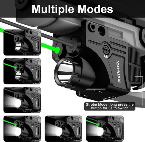 مجموعة إضاءة ليزر XYH-Win Taurus G3 G3C باللون الأخضر والأشعة تحت الحمراء (IR) 3 في 1، 600 لومن من الألومنيوم التكتيكي للمسدس، قابلة لإعادة الشحن من النوع C in Kuwait