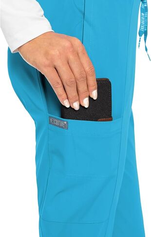 بنطال الركض من Med Couture Scrub للنساء، جزء سفلي مدرز مع 4 جيوب واسعة MC8721، S، تركواز سكاي in Kuwait