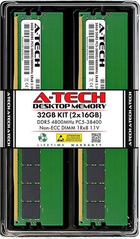 A-Tech 32GB Kit (2x16GB) RAM for Dell OptiPlex 7000 Tower, XE4 Tower | DDR5 4800MHz PC5-38400 DIMM 1Rx8 1.1V 288-Pin Non-ECC UDIMM Memory Upgrade in Saudi Arabia