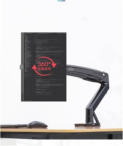 F100A Gas Spring Arm 22-35 Inch Screen Desktop Monitor Holder 360 Rotate 3-12kgs Monitor Mount Arm with USB 3.0 Port(Black) in Saudi Arabia