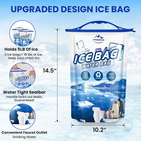 CamiceBolso Reusable Ice Bag 2.5lb Ice Cube Bag, Ice Bags for Cooler 2 Pack,Leakproof Collapsible Water Container Long Lasting Dry Freezer Packs for Camping Hiking. in Saudi Arabia