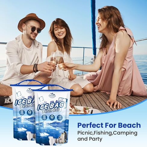 CamiceBolso Reusable Ice Bag 2.5lb Ice Cube Bag, Ice Bags for Cooler 2 Pack,Leakproof Collapsible Water Container Long Lasting Dry Freezer Packs for Camping Hiking. in Saudi Arabia