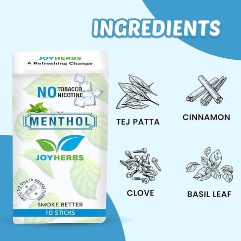 JOYHERBS سجائر عشبية طبيعية عادية - مزيج من الأعشاب - خالية من التبغ والنيكوتين 1 علبة - 10 دخان in Kuwait