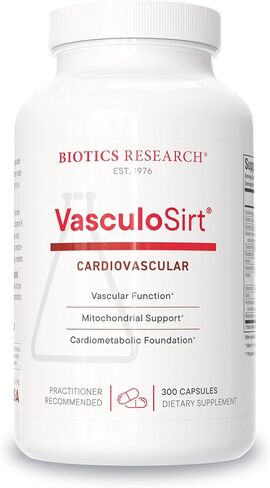 BIOTICS Research VasculoSirt® – تمت صياغته بمساعدة مارك هيوستن، دكتوراه في الطب، دعم القلب والأوعية الدموية والصحة لدعم تدفق الدم الصحي، مرافق الإنزيم Q10، ريسفيراترول، ALA، الجنكة (150 كبسولة) in Kuwait