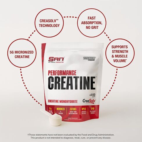 SAN Performance Creatine 300g - يدعم نمو العضلات + الأداء الرياضي - 60 وجبة in Kuwait