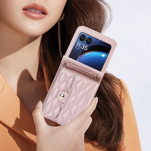 ل Motorola Razr 2024 محفظة مع حامل البطاقة ، جلد Crossbody مع حظر RFID قابلة للانفصال حبل الوجه المغناطيسي لـ Motorola Razr 2024 (أسود) in Kuwait