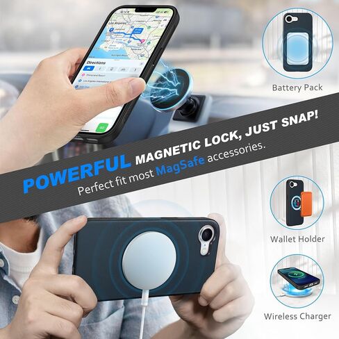 SHIELDON Case for iPhone 16e 6.1", Genuine Leather Removable Folio Wallet Magnetic Wireless Charging RFID Blocking Card Holder Kickstand Shockproof Compatible with iPhone 16e 2025 - Retro Coffee in Kuwait