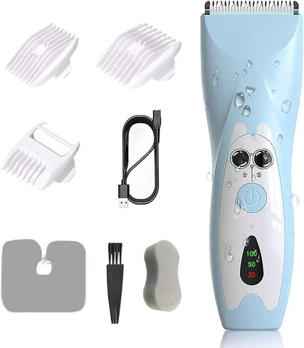 LANMODA Baby Hair Clippers, Ultra-Quiet Hair Trimmer for Toddler Children with Autism, Waterproof Rechargeable Haircut Kit for Infant Kids in Saudi Arabia