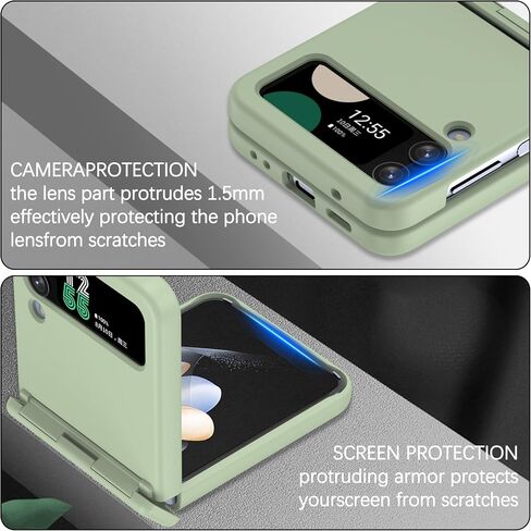 Designed for Z Flip 4/3 Case with Hinge Protection Full Cover Shockproof Slim Protection for Samsung Galaxy Z Flip 4/3 (Black) in Saudi Arabia