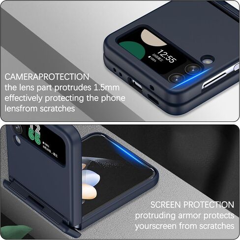 Designed for Z Flip 4/3 Case with Hinge Protection Full Cover Shockproof Slim Protection for Samsung Galaxy Z Flip 4/3 (Black) in Saudi Arabia