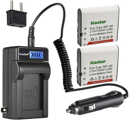 Kastar 1-Pack CNP-40 Battery and LCD AC Charger Compatible with DXG DXG-556V HD, DXG-566V, DXG-566V HD, DXG-580V, Easypix DVX-1035, DVX1035, Genius G-Shot HD550T, G-Shot HD55, G-Shot HD580T in Saudi Arabia