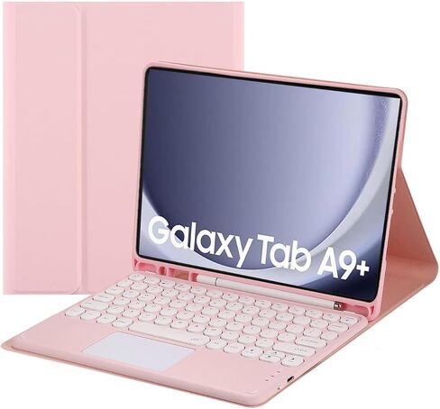 Touch Keyboard Case لـ Samsung Galaxy Tab A9+ Plus 11 '' (SM -X210/x216/x218) ، مع حامل قلم رصاص - لوحة مفاتيح Bluetooth التي تعمل باللمس مغناطيسي (أسود) in Kuwait