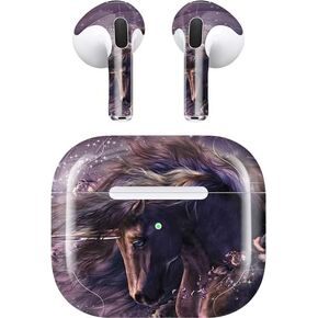 Skinit Decal Audio Skin Compatible with Apple AirPods (3rd Gen, 2021) - Tate and Co. Black Rose Unicorn Design