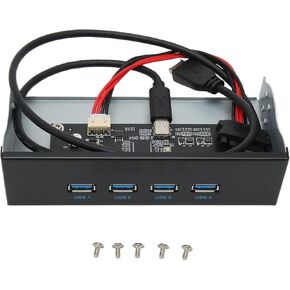 USB 3.2 Front Panel Hub 5.25in 4 Ports 10Gbps Stable Plug and Play Optical Drive Front Panel for Desktop Motherboard, Professional Accessories (Optical Drive 4USB Type E)