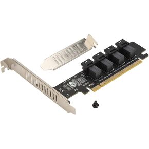PCIE to U.2 Adapter Card PCIE X16, 4 Port U.2, SFF8643, LED Indicator, Stable Performance