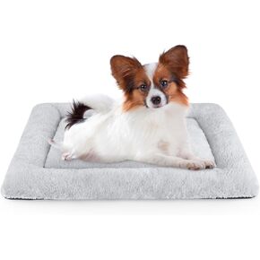 SIWA MARY Dog Bed Mat Soft Crate Pad Washable Anti-Slip Mattress for Large Medium Small Dogs and Cats Kennel Pad (23'' x 18'', Grey)