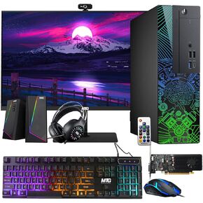 Lumos 8 Gaming Desktop PC, Intel Core i7 8th Gen, 16GB RAM, 2TB HDD, GT 1030 2GB DDR5 Graphics Card, 27 Inch 165hz Gaming Monitor, PCI-E Bluetooth | Wi-Fi, RGB Kit, Win 11 Home (Renewed)