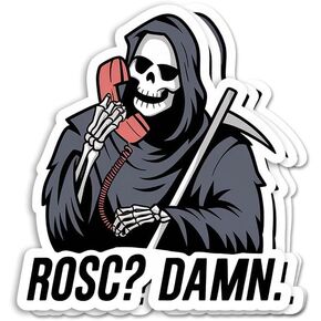(3pcs) Rosc? Damn! Sticker - Funny Grim Reaper Medical Humor - EMT Paramedic Emergency Responder Decal - Dark Humor for Healthcare Professionals - Sticker for Laptops - Water Bottles - EMS Gift