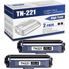 خرطوشة حبر سوداء عالية الإنتاجية متوافقة مع TN225 متوافقة مع TN-225 لحبر Brother TN-225 HL-3140CW HL-3150CDN MFC-9130CW MFC-9140CDN DCP-9015CDW. (عبوتان)