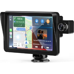 MRQ 9 Inches Wireless Apple Car Play for car, Touchscreen with Android Auto, Car Stereo, 2.5K Front Dash Cam, 1080p Backup Camera Apple Carplay Screen, GPS Navigator/Bluetooth/Mirror Link/Siri/Aux/FM