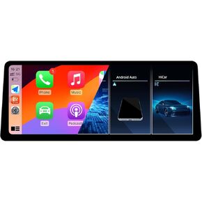 Ultra Narrow 12.3 inch CarPlay for BMW 5 Series E60 E61 E63 CCC Andriod Auto Radio Upgrade Touch Screen Car Stereo Multimedia Linux System with Reverse Camera AHD 720P