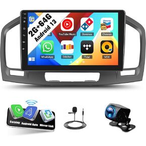 ستيريو سيارة Sixwin Android لـ Buick Regal 2009-2013/Opel Insignia 2008-2013 مع Carplay Wirroid Auto Mirror Link 2G+64G 9 بوصة