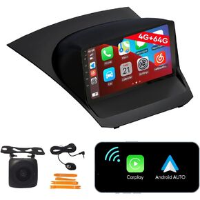 [4G 64G] Android Car Stereo FM Radio Carplay Android Auto 9" Touchscreen Headunit Media Player with Backup Camera for Ford Fiesta 2013 2014 2015 2016 2017