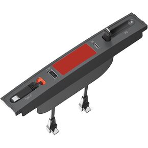 Alopee Red Logo Model Y Accessories 2024 USB Hub with Retractable Cables Multi Port USB c hub Accessories of Central Console Supporting USB Type-C PD Fast Charge (Not for Model 3 of 2024)